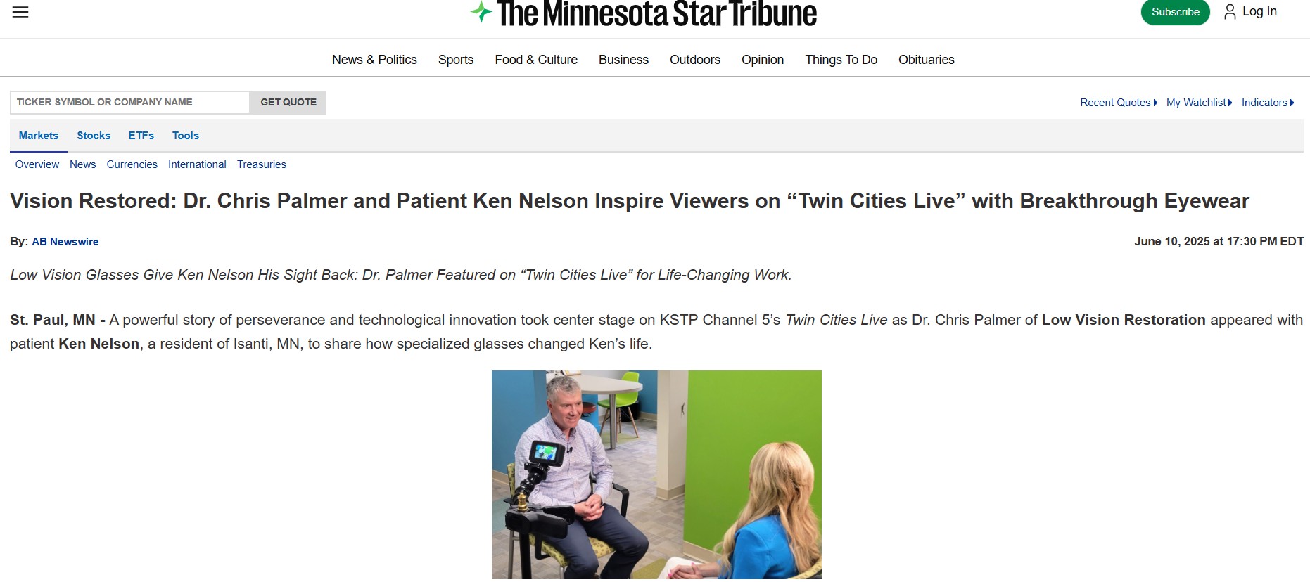 Star Tribune Headline