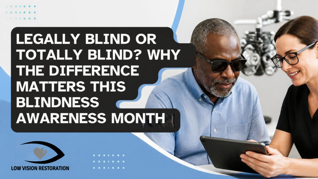 Legally blind does not always mean totally blind. Dr. Chris Palmer of Low Vision Restoration explains the real difference this Blindness Awareness Month, and what usable vision can still mean for your independence. Call 612-729-3030 for a free low vision phone consultation.